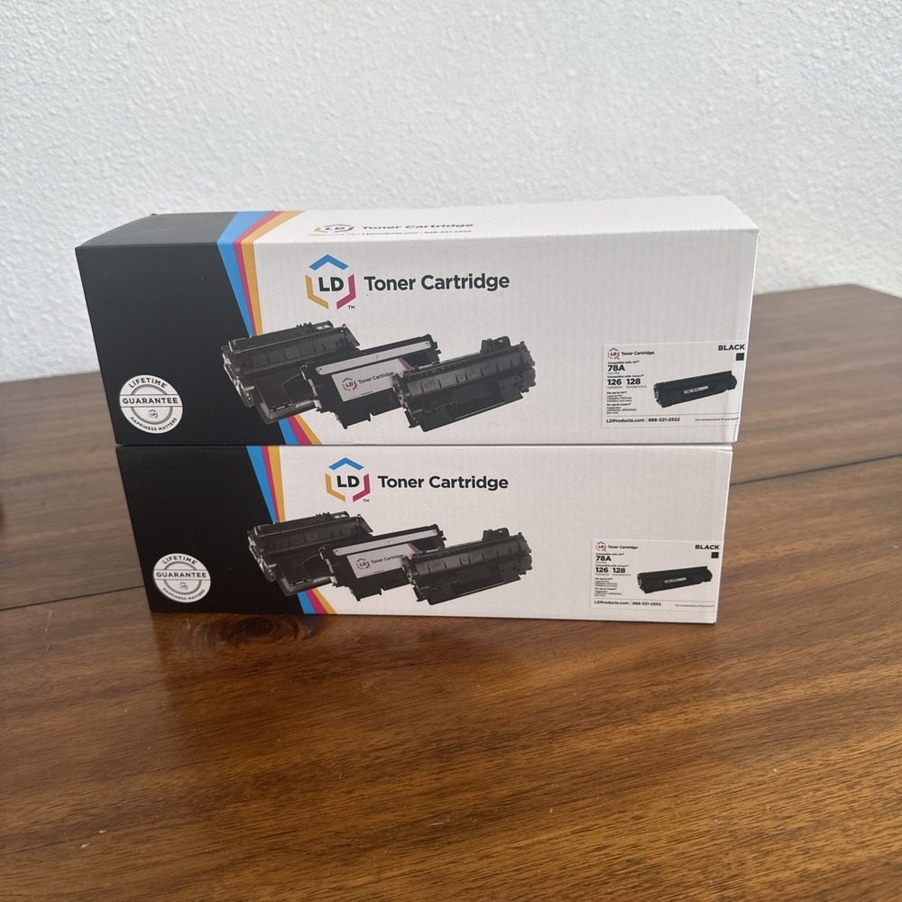 Lot Of 2 LD Comp Black 'Toner for HP CE278A 78A LaserJet M1536dnf M1539dnf 278A
